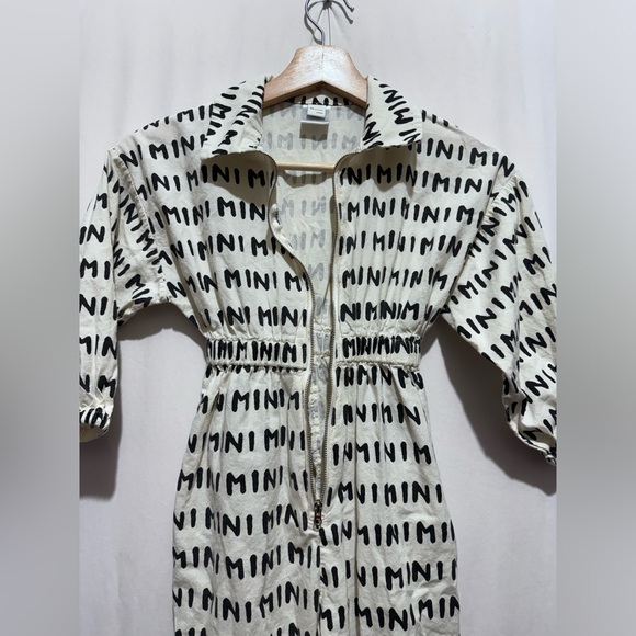 MINI PS MARKET jumpsuit for girls size 4 years white color with black letters - Picture 5 of 13